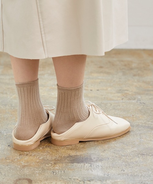 menue(メヌエ)の「スクエアトゥ オックスフォードシューズ 2wayバブーシュ(ドレスシューズ・レディース・アイボリー/ブラック・XS/S/M/L/LL/3L)」の20枚目の写真