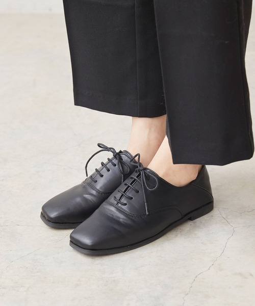 menue(メヌエ)の「スクエアトゥ オックスフォードシューズ 2wayバブーシュ(ドレスシューズ・レディース・アイボリー/ブラック・XS/S/M/L/LL/3L)」の8枚目の写真