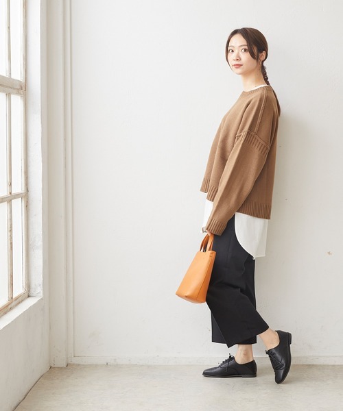 menue(メヌエ)の「スクエアトゥ オックスフォードシューズ 2wayバブーシュ(ドレスシューズ・レディース・アイボリー/ブラック・XS/S/M/L/LL/3L)」の4枚目の写真