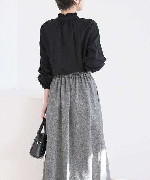 rps（アールピーエス）の「ネル起毛多釦襟フリルブラウス（シャツ/ブラウス・レディース・ブラック/ブラウン/オフホワイト/ブラック系その他2/ネイビー/マスタード/ベージュ系その他・M/フリー）」の9枚目の写真