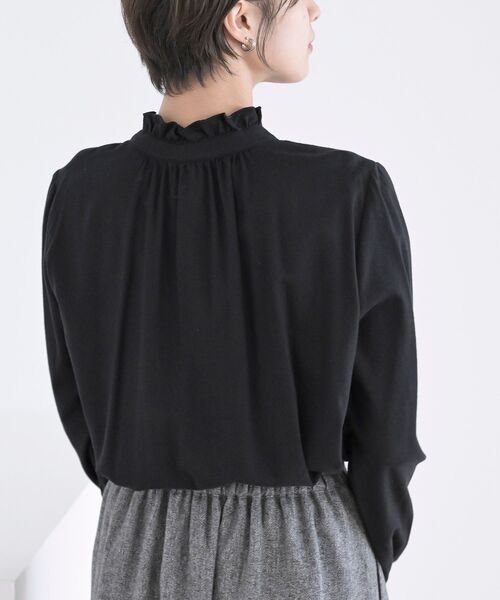 rps（アールピーエス）の「ネル起毛多釦襟フリルブラウス（シャツ/ブラウス・レディース・ブラック/ブラウン/オフホワイト/ブラック系その他2/ネイビー/マスタード/ベージュ系その他・M/フリー）」の13枚目の写真