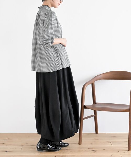 rps（アールピーエス）の「ネル起毛多釦襟フリルブラウス（シャツ/ブラウス・レディース・ブラック/ブラウン/オフホワイト/ブラック系その他2/ネイビー/マスタード/ベージュ系その他・M/フリー）」の18枚目の写真