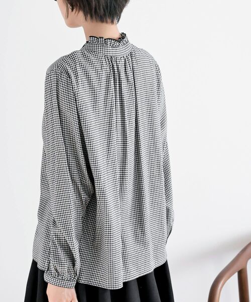 rps（アールピーエス）の「ネル起毛多釦襟フリルブラウス（シャツ/ブラウス・レディース・ブラック/ブラウン/オフホワイト/ブラック系その他2/ネイビー/マスタード/ベージュ系その他・M/フリー）」の21枚目の写真