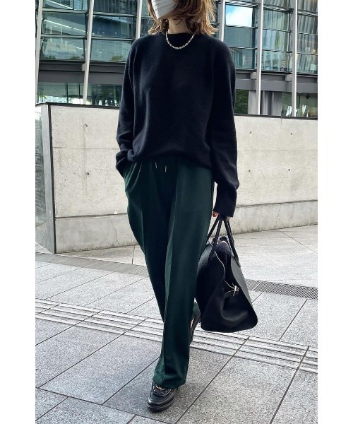 Bonjour Sagan（ボンジュールサガン）の「ドロストセンタープレスイージーパンツ（スラックス・レディース・ブラック/ダークグリーン・FREE）」の21枚目の写真