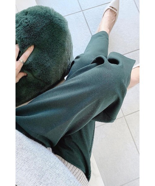 Bonjour Sagan（ボンジュールサガン）の「ドロストセンタープレスイージーパンツ（スラックス・レディース・ブラック/ダークグリーン・FREE）」の22枚目の写真