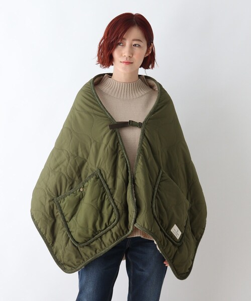 DRESKIP（ドレスキップ）の「◆ボアキルトポケットストール（ストール/ショール・レディース・ベージュ/キャメル/カーキ・00）」の5枚目の写真