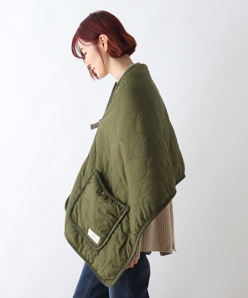 DRESKIP（ドレスキップ）の「◆ボアキルトポケットストール（ストール/ショール・レディース・ベージュ/キャメル/カーキ・00）」の4枚目の写真