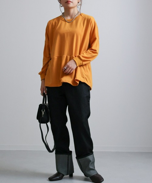 sakishimatokyo(サキシマトーキョー)の「ルージングフリル(ラッフル)切り替えトレーナー(Tシャツ/カットソー・レディース・ホワイト/ブラック/イエロー/ブルー・FREE)」の17枚目の写真