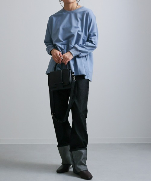 sakishimatokyo(サキシマトーキョー)の「ルージングフリル(ラッフル)切り替えトレーナー(Tシャツ/カットソー・レディース・ホワイト/ブラック/イエロー/ブルー・FREE)」の13枚目の写真