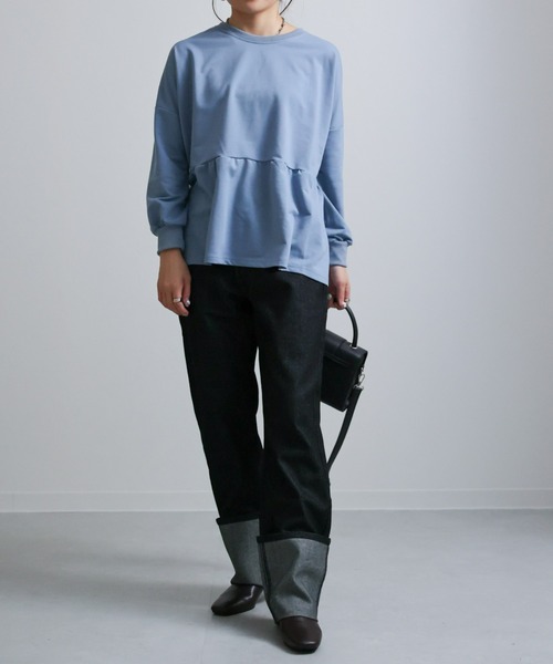 sakishimatokyo(サキシマトーキョー)の「ルージングフリル(ラッフル)切り替えトレーナー(Tシャツ/カットソー・レディース・ホワイト/ブラック/イエロー/ブルー・FREE)」の14枚目の写真