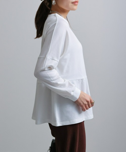 sakishimatokyo(サキシマトーキョー)の「ルージングフリル(ラッフル)切り替えトレーナー(Tシャツ/カットソー・レディース・ホワイト/ブラック/イエロー/ブルー・FREE)」の5枚目の写真