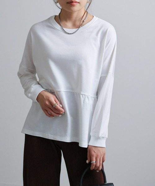 sakishimatokyo(サキシマトーキョー)の「ルージングフリル(ラッフル)切り替えトレーナー(Tシャツ/カットソー・レディース・ホワイト/ブラック/イエロー/ブルー・FREE)」の6枚目の写真