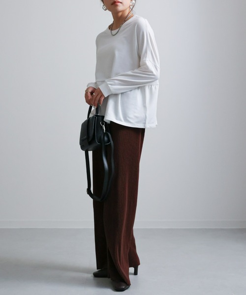 sakishimatokyo(サキシマトーキョー)の「ルージングフリル(ラッフル)切り替えトレーナー(Tシャツ/カットソー・レディース・ホワイト/ブラック/イエロー/ブルー・FREE)」の8枚目の写真