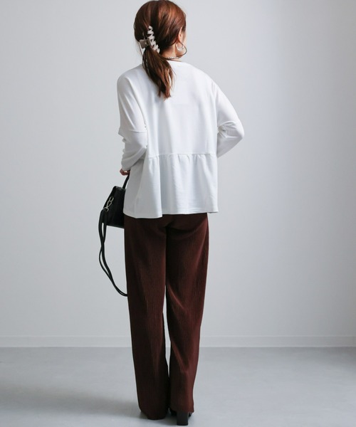 sakishimatokyo(サキシマトーキョー)の「ルージングフリル(ラッフル)切り替えトレーナー(Tシャツ/カットソー・レディース・ホワイト/ブラック/イエロー/ブルー・FREE)」の9枚目の写真