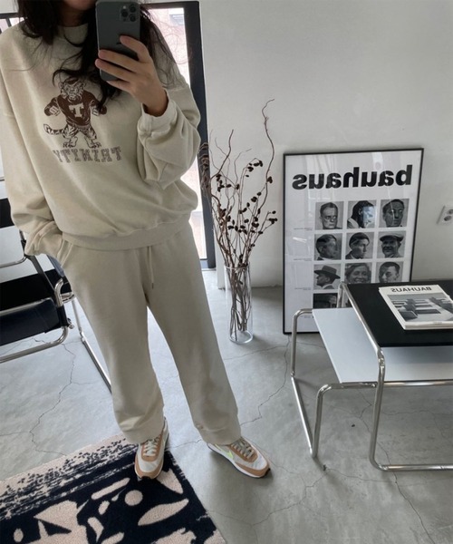 me+em select（ミームセレクト）の「TRINITYピグメントヴィンテージトレーナー（スウェット・レディース・ミント/ベージュ/チャコール・FREE）」の6枚目の写真