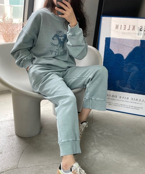 me+em select（ミームセレクト）の「TRINITYピグメントヴィンテージトレーナー（スウェット・レディース・ミント/ベージュ/チャコール・FREE）」の8枚目の写真