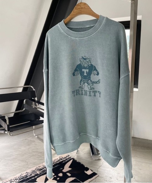 me+em select（ミームセレクト）の「TRINITYピグメントヴィンテージトレーナー（スウェット・レディース・ミント/ベージュ/チャコール・FREE）」の10枚目の写真