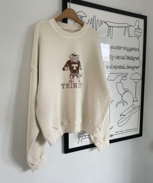 me+em select（ミームセレクト）の「TRINITYピグメントヴィンテージトレーナー（スウェット・レディース・ミント/ベージュ/チャコール・FREE）」の13枚目の写真