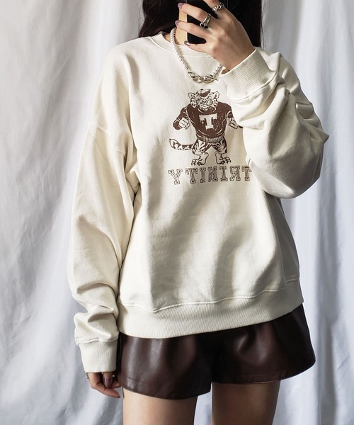 me+em select（ミームセレクト）の「TRINITYピグメントヴィンテージトレーナー（スウェット・レディース・ミント/ベージュ/チャコール・FREE）」の15枚目の写真