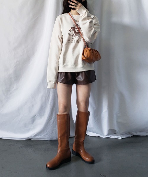 me+em select（ミームセレクト）の「TRINITYピグメントヴィンテージトレーナー（スウェット・レディース・ミント/ベージュ/チャコール・FREE）」の17枚目の写真