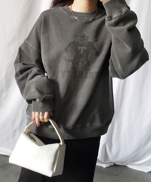 me+em select（ミームセレクト）の「TRINITYピグメントヴィンテージトレーナー（スウェット・レディース・ミント/ベージュ/チャコール・FREE）」の18枚目の写真