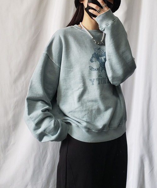 me+em select（ミームセレクト）の「TRINITYピグメントヴィンテージトレーナー（スウェット・レディース・ミント/ベージュ/チャコール・FREE）」の22枚目の写真