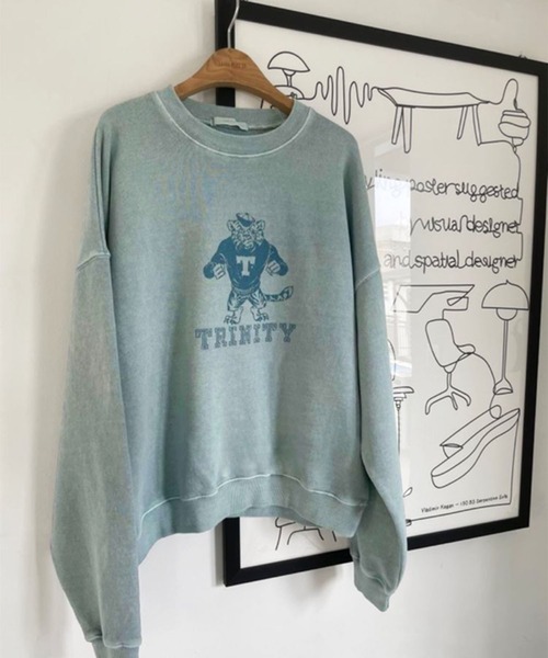 me+em select（ミームセレクト）の「TRINITYピグメントヴィンテージトレーナー（スウェット・レディース・ミント/ベージュ/チャコール・FREE）」の11枚目の写真