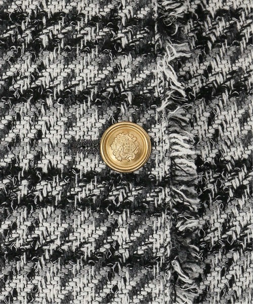 La TOTALITE(ラトータリテ)の「WOOL ツィード ジャケット(ノーカラージャケット・レディース・マルチ/ブラック・FREE)」の21枚目の写真