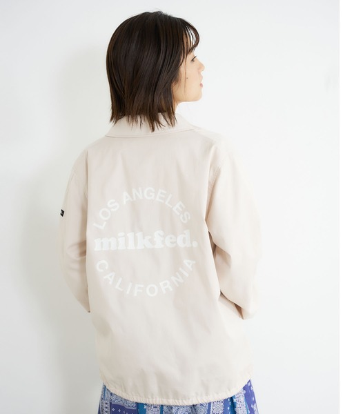 MILKFED.(ミルクフェド)の「COACH JACKET(ブルゾン・レディース・ブラック/ライトピンク/オフホワイト/ライトグリーン・S/M)」の1枚目の写真