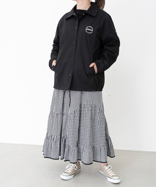 MILKFED.(ミルクフェド)の「COACH JACKET(ブルゾン・レディース・ブラック/ライトピンク/オフホワイト/ライトグリーン・S/M)」の17枚目の写真