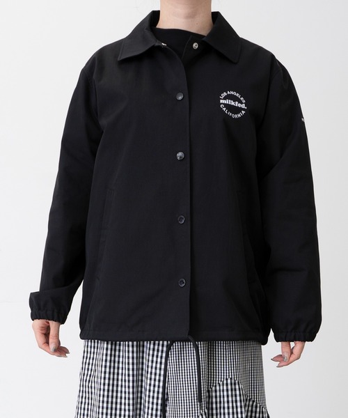 MILKFED.(ミルクフェド)の「COACH JACKET(ブルゾン・レディース・ブラック/ライトピンク/オフホワイト/ライトグリーン・S/M)」の5枚目の写真