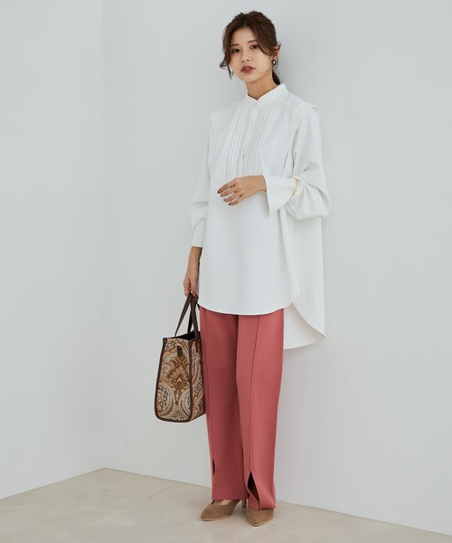 vis-`a-vis（ビサビ）の「【WEB限定】【高橋愛コラボ】スリット入りニットパンツ【セットアップ対応】（スラックス・レディース・ピンク/ブラック/オフホワイト・S/M）」の18枚目の写真