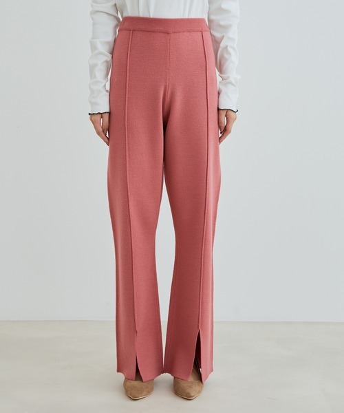 vis-`a-vis（ビサビ）の「【WEB限定】【高橋愛コラボ】スリット入りニットパンツ【セットアップ対応】（スラックス・レディース・ピンク/ブラック/オフホワイト・S/M）」の19枚目の写真