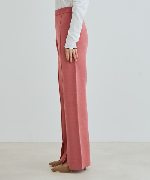 vis-`a-vis（ビサビ）の「【WEB限定】【高橋愛コラボ】スリット入りニットパンツ【セットアップ対応】（スラックス・レディース・ピンク/ブラック/オフホワイト・S/M）」の20枚目の写真