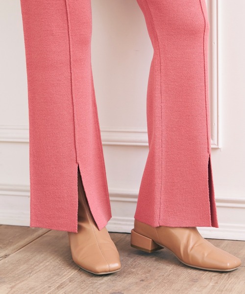 vis-`a-vis（ビサビ）の「【WEB限定】【高橋愛コラボ】スリット入りニットパンツ【セットアップ対応】（スラックス・レディース・ピンク/ブラック/オフホワイト・S/M）」の13枚目の写真