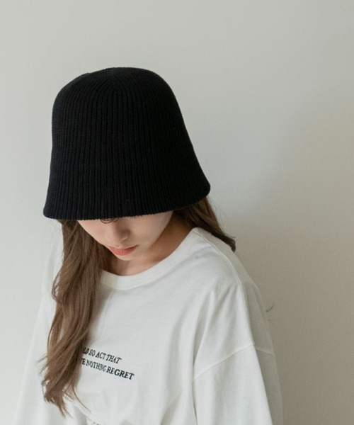 FREE'S MART（フリーズマート）の「◆コットンサーモハット（ハット・レディース・ブラック/ホワイト・ﾌﾘ-）」の7枚目の写真