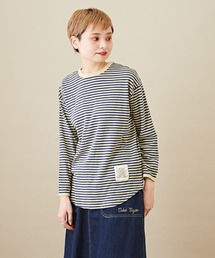 CUBE SUGAR | ショートスラブビッグクルーネックボーダーロンT(Tシャツ/カットソー)