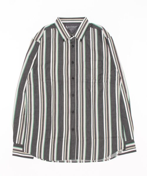 Blue Standard （ブルースタンダード）の「【BLUE STANDARD/ブルースタンダード】ラクケア イージーケア ツイルストライプボタンダウンシャツ（シャツ/ブラウス・メンズ・グリーン/ブルー/ワイン/ブラック/ダークブルー/ダークグリーン/スミクロ・MEDIUM/LARGE/X-LARGE）」の3枚目の写真