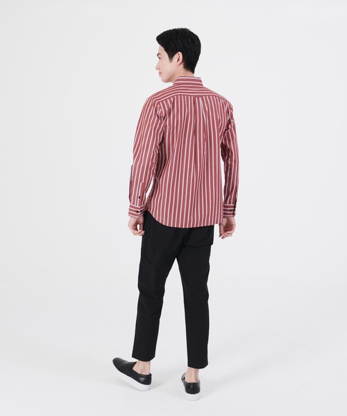 Blue Standard （ブルースタンダード）の「【BLUE STANDARD/ブルースタンダード】ラクケア イージーケア ツイルストライプボタンダウンシャツ（シャツ/ブラウス・メンズ・グリーン/ブルー/ワイン/ブラック/ダークブルー/ダークグリーン/スミクロ・MEDIUM/LARGE/X-LARGE）」の13枚目の写真