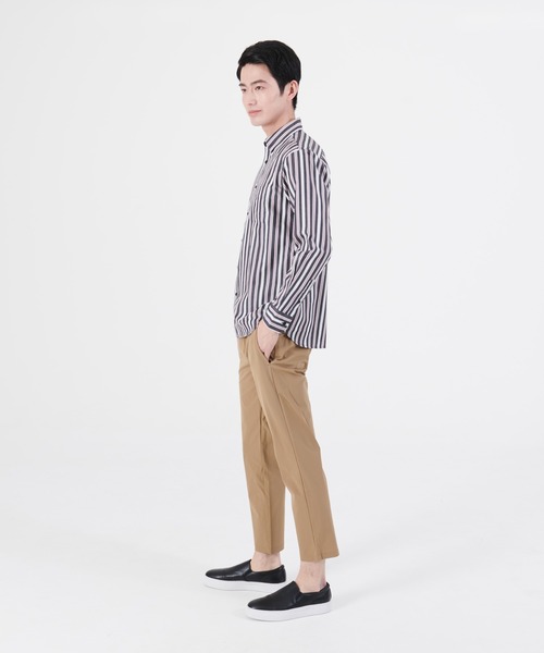 Blue Standard （ブルースタンダード）の「【BLUE STANDARD/ブルースタンダード】ラクケア イージーケア ツイルストライプボタンダウンシャツ（シャツ/ブラウス・メンズ・グリーン/ブルー/ワイン/ブラック/ダークブルー/ダークグリーン/スミクロ・MEDIUM/LARGE/X-LARGE）」の19枚目の写真
