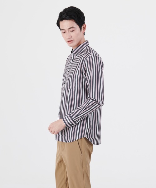 Blue Standard （ブルースタンダード）の「【BLUE STANDARD/ブルースタンダード】ラクケア イージーケア ツイルストライプボタンダウンシャツ（シャツ/ブラウス・メンズ・グリーン/ブルー/ワイン/ブラック/ダークブルー/ダークグリーン/スミクロ・MEDIUM/LARGE/X-LARGE）」の11枚目の写真