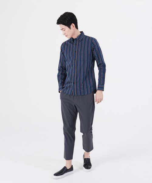 Blue Standard （ブルースタンダード）の「【BLUE STANDARD/ブルースタンダード】ラクケア イージーケア ツイルストライプボタンダウンシャツ（シャツ/ブラウス・メンズ・グリーン/ブルー/ワイン/ブラック/ダークブルー/ダークグリーン/スミクロ・MEDIUM/LARGE/X-LARGE）」の12枚目の写真