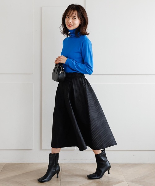 KOBE LETTUCE（コウベレタス）の「ドットジャガードボリュームフレアスカート（スカート・レディース・ブラック/オフホワイト・FREE）」の6枚目の写真