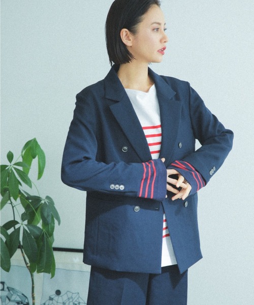 mici（ミチ）の「(mici)ダブルブレストジャケット（その他アウター・レディース・ネイビー/イエロー・SMALL/MEDIUM）」の2枚目の写真