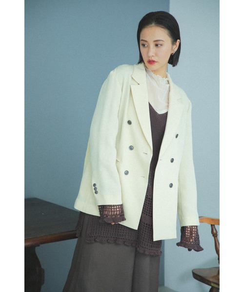 mici（ミチ）の「(mici)ダブルブレストジャケット（その他アウター・レディース・ネイビー/イエロー・SMALL/MEDIUM）」の4枚目の写真