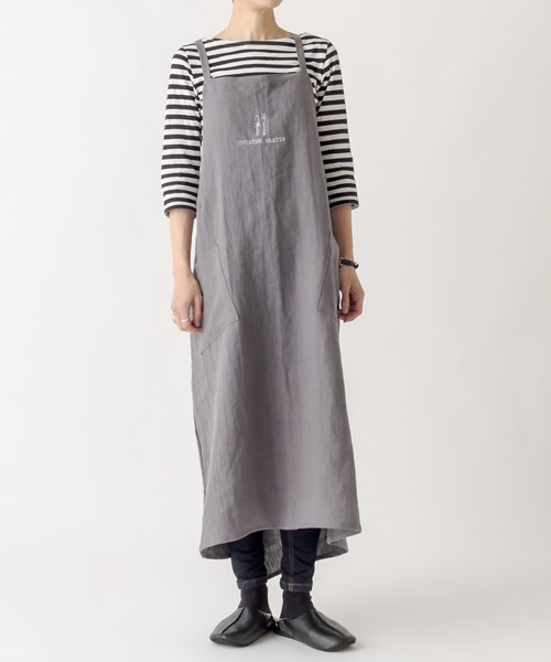 CUISINE HABITS（クイジーヌハビッツ）の「【CUiSiNE HABiTS】リネンロング エプロン（エプロン・レディース・グレー/レッド/カーキ・フリー）」の10枚目の写真