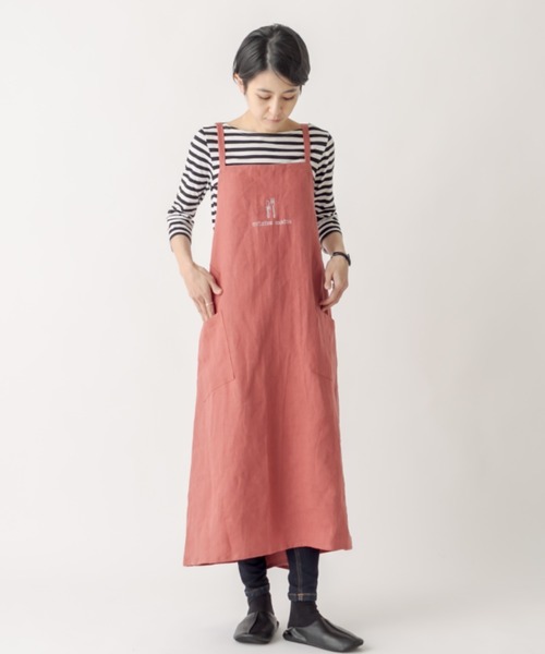 CUISINE HABITS（クイジーヌハビッツ）の「【CUiSiNE HABiTS】リネンロング エプロン（エプロン・レディース・グレー/レッド/カーキ・フリー）」の15枚目の写真