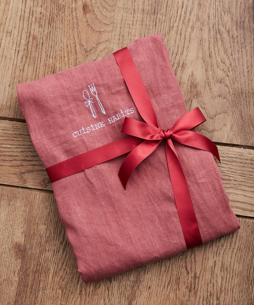 CUISINE HABITS（クイジーヌハビッツ）の「【CUiSiNE HABiTS】リネンロング エプロン（エプロン・レディース・グレー/レッド/カーキ・フリー）」の16枚目の写真