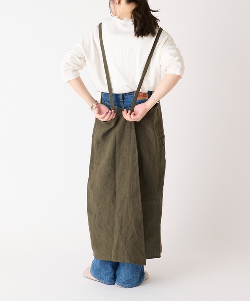 CUISINE HABITS（クイジーヌハビッツ）の「【CUiSiNE HABiTS】リネンロング エプロン（エプロン・レディース・グレー/レッド/カーキ・フリー）」の22枚目の写真