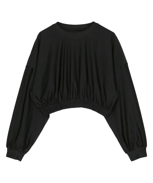 SEA DRESS(シードレス)の「ショート丈ボリュームトップス(Tシャツ/カットソー・レディース・ブラック/ピンク/グリーン/クリーム・M/S)」の2枚目の写真